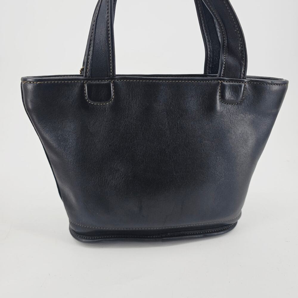 Vintage Coach 9301 Bleecker Small Basket Black Leather Double Handle Bag Purse - Picture 2 of 15